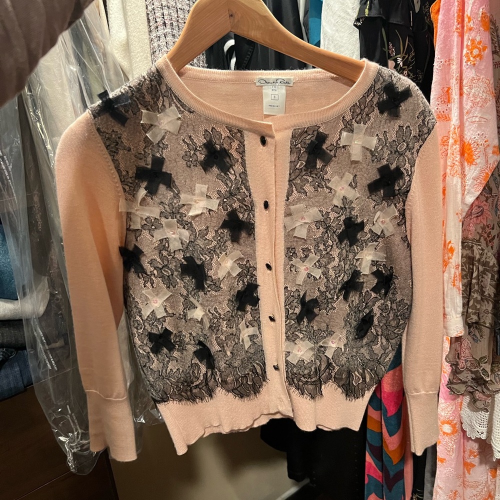 Pink Oscar de la Renta cardigan